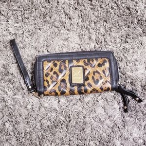Kardashian Kollection leopard zipper wallet